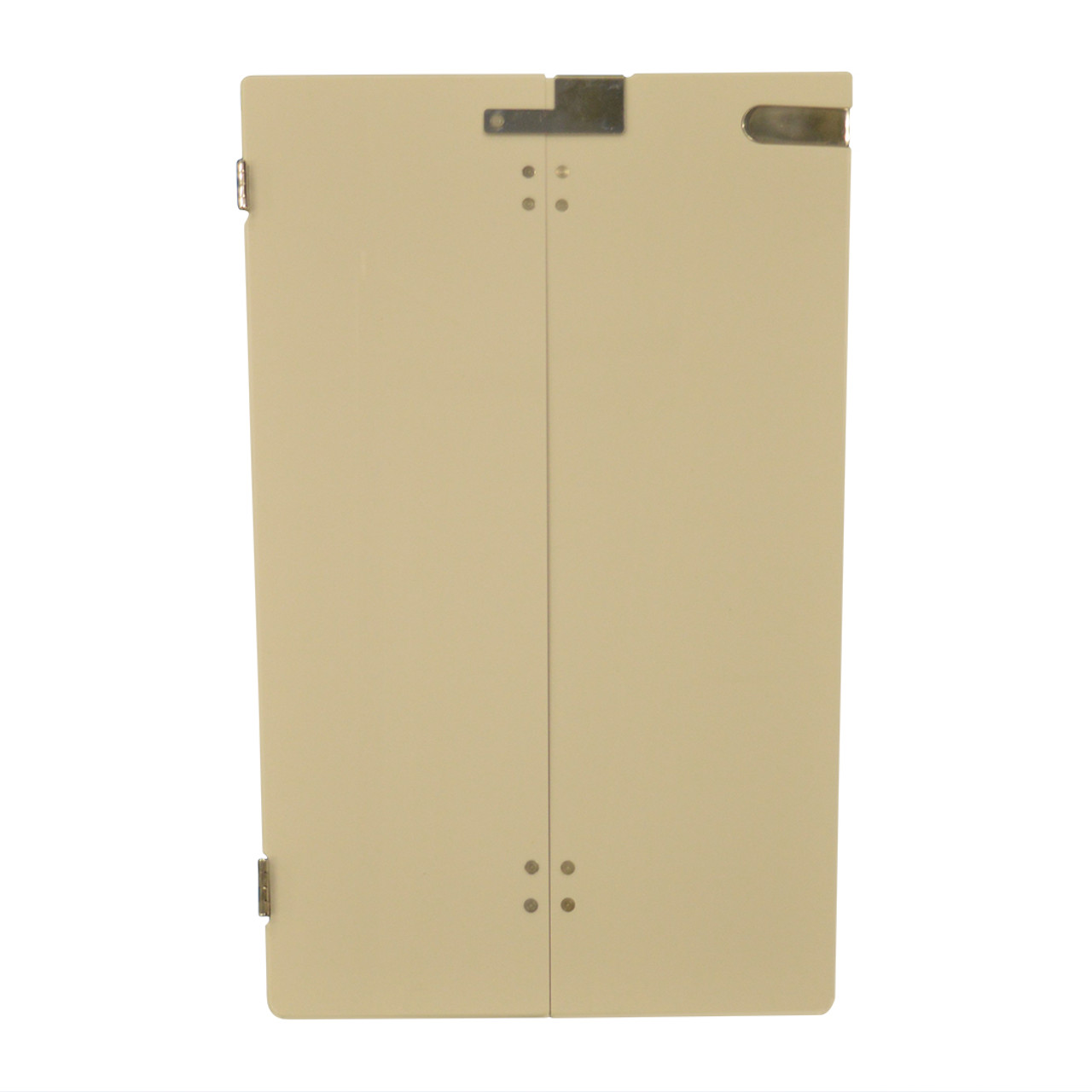 ДВЕРЬ С ВОЗДУШНОЙ ЗАСЛОНКОЙ, ДВУСТВОРЧАТАЯ ИЗ БЕЛОГО АКРИЛА С ЗАЩЕЛКОЙ 236/230( 2007 и 2008)