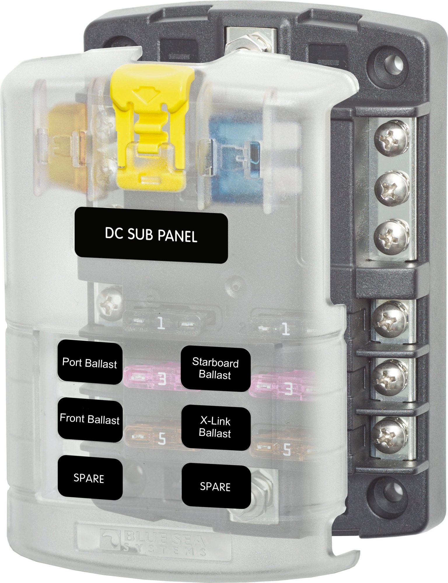 Вейкмейкеры Blue Sea 6-контурный блок распределения питания